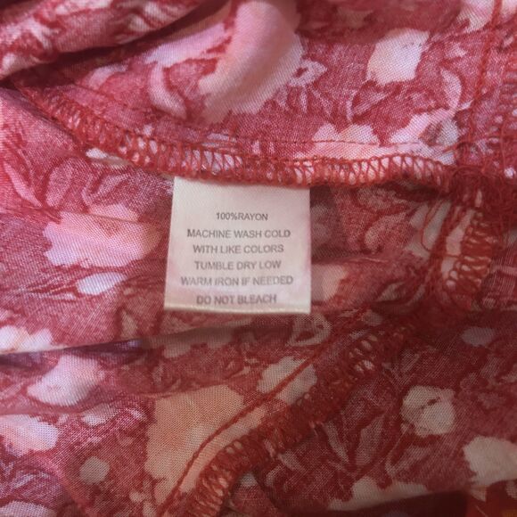 Indigo Rose Womens Red Floral Scoopneck Dress-Sz L-Peasant-Prairie-Cottagecore - Picture 7 of 9